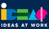 ideas at work logo on a blue background