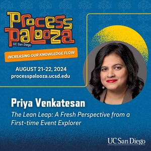 Picture of Priya Venkatesan, speaker at this year's UCSD Process Palooza