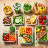 Meal perepped food in reusable containers